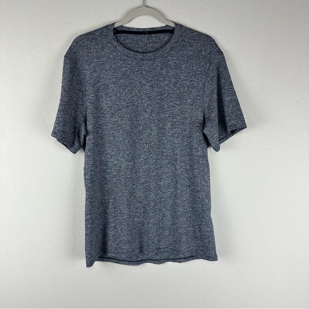 Lululemon Men’s Blue Heathered Short Sleeve Athletic Athleisure Tee Shirt Large